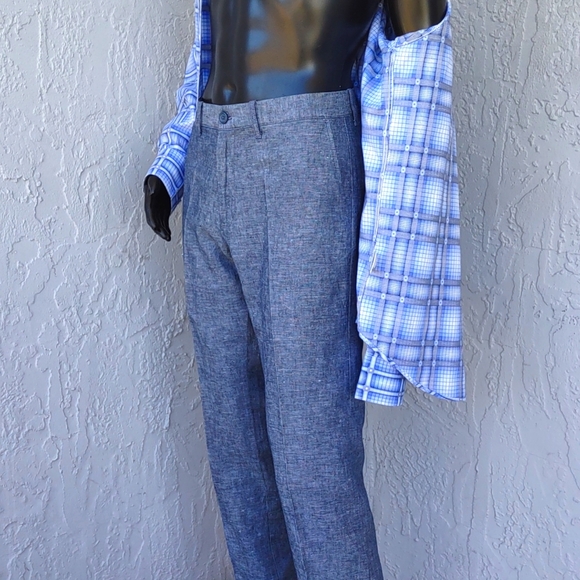 J. CREW Men's "SUTTON" Luxury Linen/Cotton Blend Flat Front Trousers - Picture 16 of 17